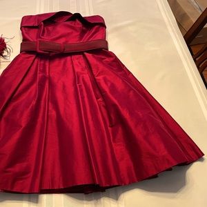 Whitehouse Black Market Plum Wine Belted Lace-lined Cocktail Dress